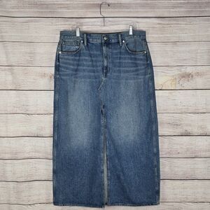 Madewell The Rilee Denim Midi Skirt Size 32 Retro Casual